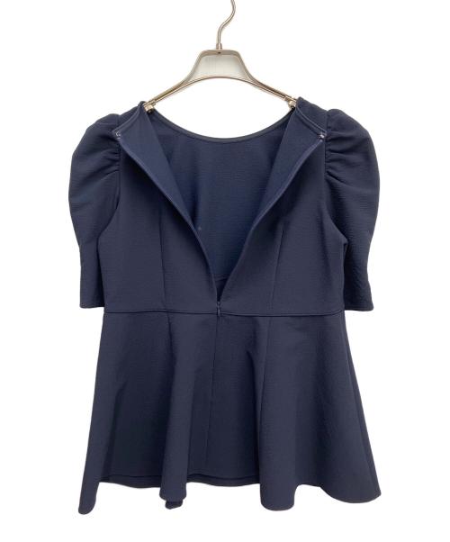 ANAYI（アナイ）ANAYI (アナイ) サッカーストレッチペプラム ブラウス ネイビー サイズ:36の古着・服飾アイテム