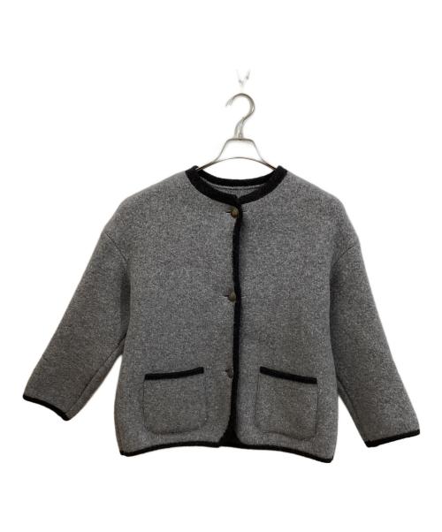 STAPF（シュタップ）STAPF (シュタップ) オーバーサイズチロリアンノーカラージャケット グレー サイズ:Sの古着・服飾アイテム