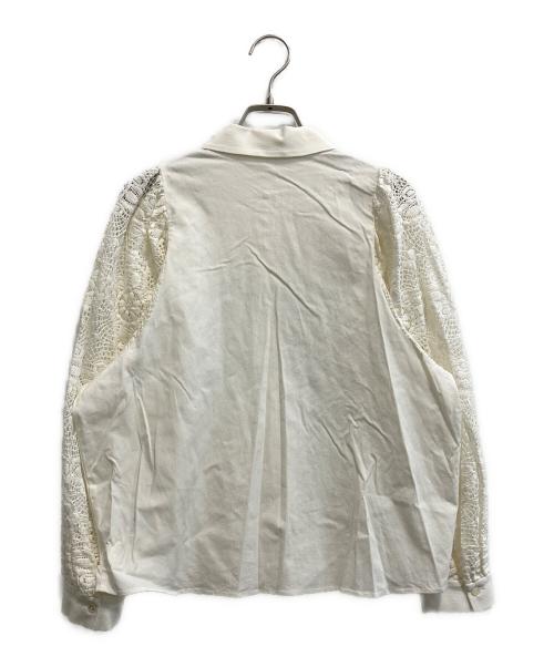 VERMEIL par iena（ヴェルメイユ パー イエナ）VERMEIL par iena (ヴェルメイユ パー イエナ) レースコンビ ボリュームスリーブブラウス アイボリー サイズ:SIZE Freeの古着・服飾アイテム