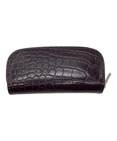 A.D.M.J.（エーディーエムジェイ）A.D.M.J. (エーディーエムジェイ) クリスタルBee クロコ型押しコインケース パープルの古着・服飾アイテム