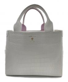 A.D.M.J.（エーディーエムジェイ）の古着「クロコ型押しトートバッグ」｜ホワイト