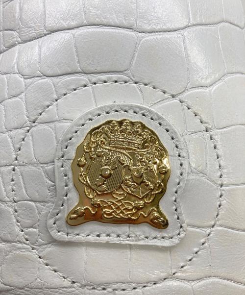 A.D.M.J.（エーディーエムジェイ）A.D.M.J. (エーディーエムジェイ) クロコ型押しトートバッグ ホワイトの古着・服飾アイテム