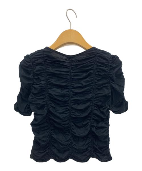 H BEAUTY&YOUTH（エイチ ビューティー&ユース）H BEAUTY&YOUTH (エイチ ビューティー&ユース) COTTON SHIRRING PULLOVER ブラック サイズ:-の古着・服飾アイテム