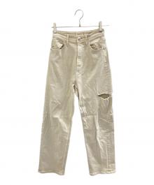 COEL×YANUK（コエル×ヤヌーク）の古着「ワイドテーパードデニムパンツ」｜サンド