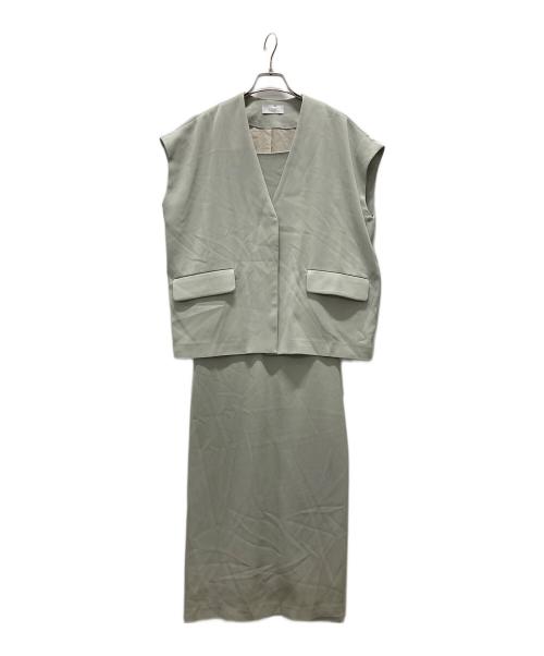 emmi atelier（エミアトリエ）emmi atelier (エミアトリエ) ドライタッチジレ×キャミワンピース ライトグリーン サイズ:1の古着・服飾アイテム