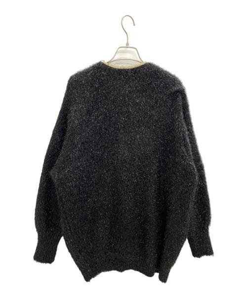 allureville（アルアバイル）allureville (アルアバイル) シャイニーフェザーカーディガン ブラック サイズ:2 未使用品の古着・服飾アイテム