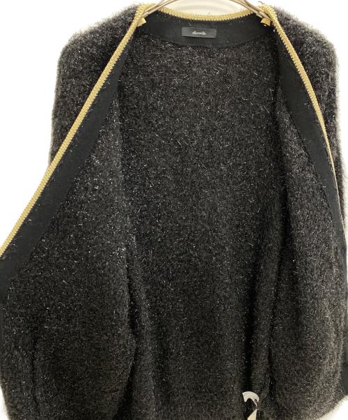 allureville（アルアバイル）allureville (アルアバイル) シャイニーフェザーカーディガン ブラック サイズ:2 未使用品の古着・服飾アイテム