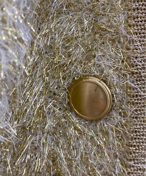 allureville（アルアバイル）allureville (アルアバイル) シャイニーフェザーカーディガン ゴールド サイズ:2の古着・服飾アイテム