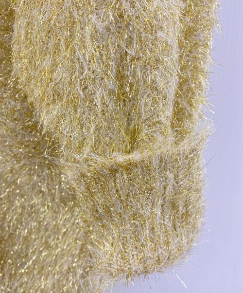 allureville（アルアバイル）allureville (アルアバイル) シャイニーフェザーカーディガン ゴールド サイズ:2の古着・服飾アイテム