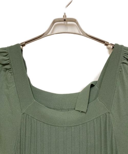 Diagram（ダイアグラム）Diagram (ダイアグラム) パフプリーツニットワンピース グリーン サイズ:36 未使用品の古着・服飾アイテム