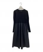 martiniqueマルティニーク）の古着「ニット×布帛ワンピース」｜ブラック