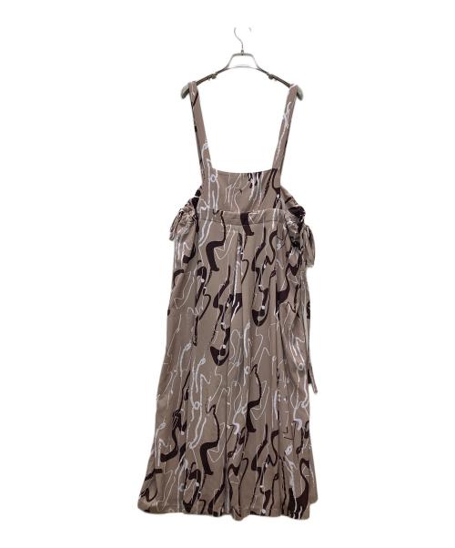 la belle etude（ラベルエチュード）la belle etude (ラベルエチュード) ニュアンス柄リラックスサロペ ブラウン サイズ:Sの古着・服飾アイテム