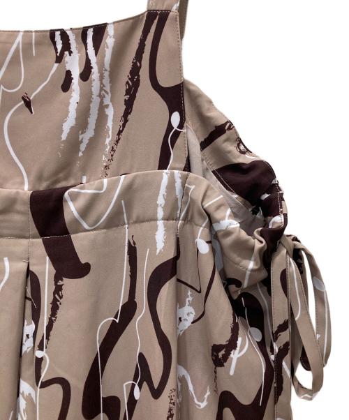 la belle etude（ラベルエチュード）la belle etude (ラベルエチュード) ニュアンス柄リラックスサロペ ブラウン サイズ:Sの古着・服飾アイテム