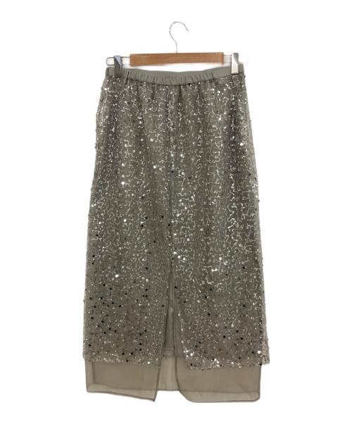 ARPEGE STORY（アルページュストーリー）ARPEGE STORY (アルページュストーリー) スパンコールタイトスカート グレー サイズ:2の古着・服飾アイテム