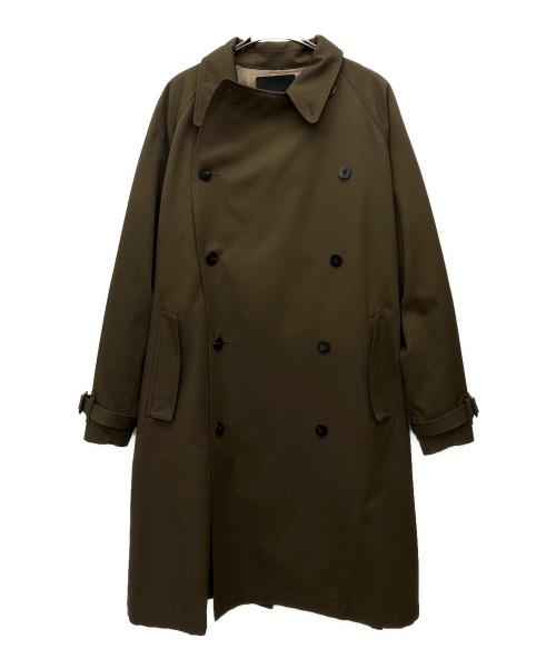 ES:S（エス）ES:S (エス) シェットランドウールツイード トレンチコート カーキ サイズ:２の古着・服飾アイテム
