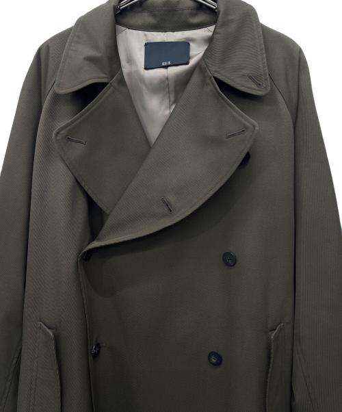 ES:S（エス）ES:S (エス) シェットランドウールツイード トレンチコート カーキ サイズ:２の古着・服飾アイテム