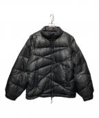 UNDERCOVERISMアンダーカバーイズム）の古着「Yoke Leather Random Stitch Down Blouson/ヨークレザーランダムステッチダウンブルゾン」｜ブラック