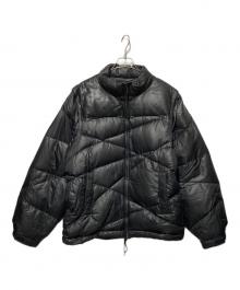 UNDERCOVERISM（アンダーカバーイズム）の古着「Yoke Leather Random Stitch Down Blouson/ヨークレザーランダムステッチダウンブルゾン」｜ブラック