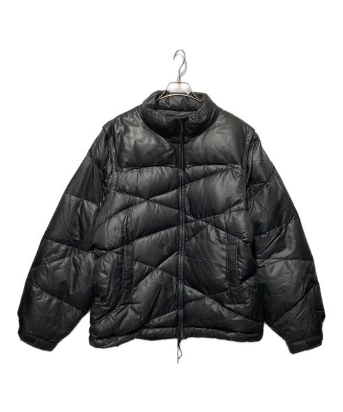 UNDERCOVERISM（アンダーカバーイズム）UNDERCOVERISM (アンダーカバーイズム) Yoke Leather Random Stitch Down Blouson/ヨークレザーランダムステッチダウンブルゾン ブラック サイズ:4の古着・服飾アイテム