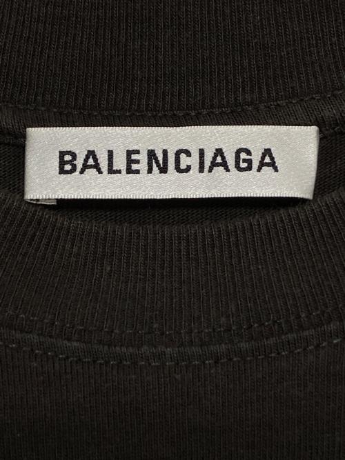 BALENCIAGA（バレンシアガ）BALENCIAGA (バレンシアガ) ロゴ刺繍カットソー チャコールグレー サイズ:XSの古着・服飾アイテム