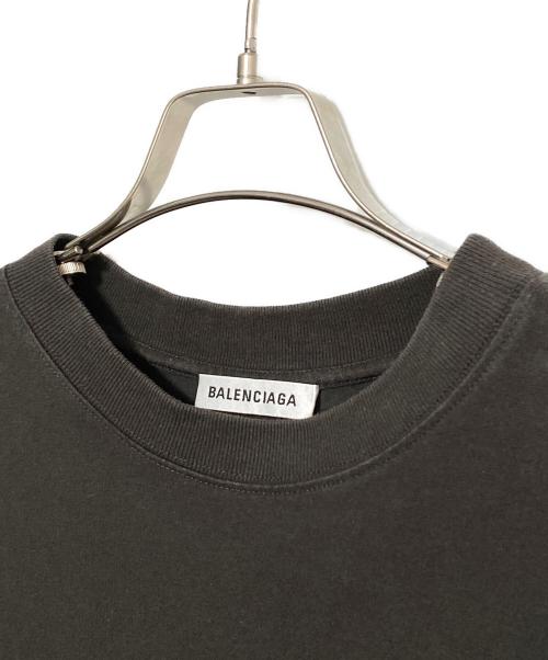 BALENCIAGA（バレンシアガ）BALENCIAGA (バレンシアガ) ロゴ刺繍カットソー チャコールグレー サイズ:XSの古着・服飾アイテム