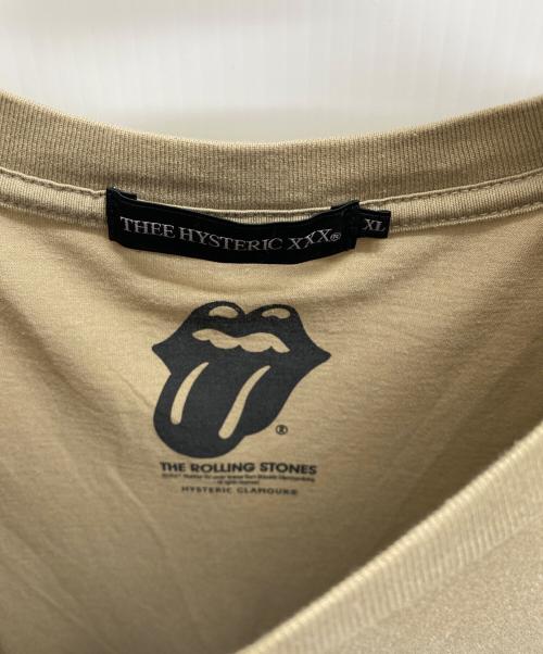 Thee Hysteric XXX（ジィ ヒステリックトリプルエックス）Thee Hysteric XXX (ジィ ヒステリックトリプルエックス) THE ROLLING STONES (ザ ローリングストーンズ) STONES LOVES GUITAR GIRL Tシャツ ベージュ サイズ:SIZE XLの古着・服飾アイテム
