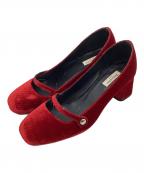 repettoレペット）の古着「ベロアパンプス」｜レッド