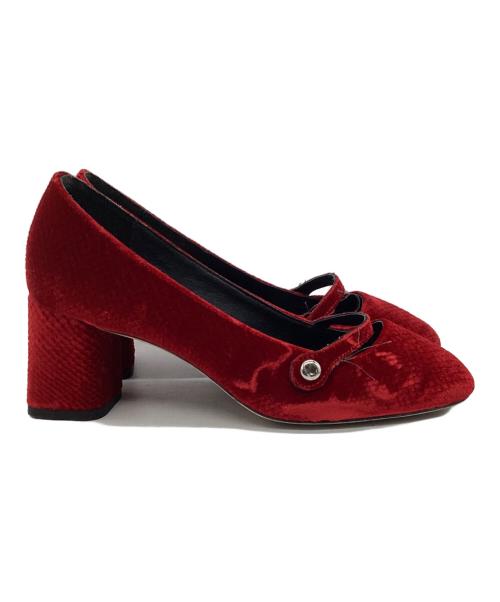 repetto（レペット）repetto (レペット) ベロアパンプス レッド サイズ:SIZE 37の古着・服飾アイテム