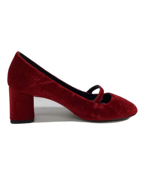 repetto（レペット）repetto (レペット) ベロアパンプス レッド サイズ:SIZE 37の古着・服飾アイテム