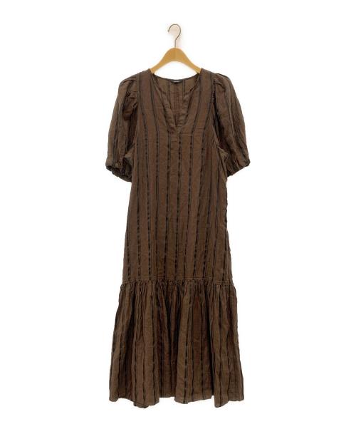 JOURNAL STANDARD（ジャーナルスタンダード）JOURNAL STANDARD (ジャーナル スタンダード) ヨーロピアンドビーストライプワンピース ブラウン サイズ:38の古着・服飾アイテム