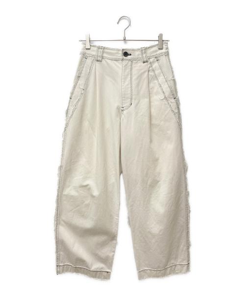 MAISON SPECIAL（メゾンスペシャル）MAISON SPECIAL (メゾンスペシャル) ジグザグステッチワイドパンツ 11221461241 ホワイト サイズ:00の古着・服飾アイテム