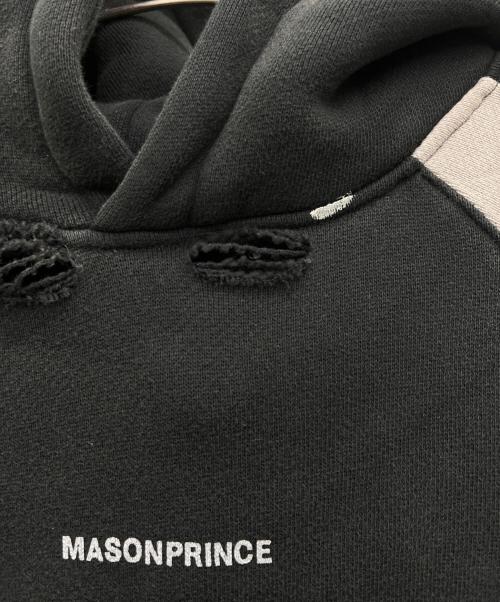 masonprince（メゾンプリンス）masonprince (メゾンプリンス) オーバーサイズフーディ ブラック×アイボリー サイズ:34の古着・服飾アイテム