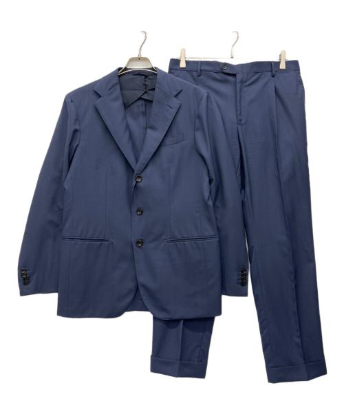 GianFranco Bommezzadri（ジャンフランコ ボメザドリ）Gianfranco Bommezzadri (ジャンフランコ ボメザドリ) ウールトロピカルソリッド3B1プリーツスーツ ネイビー サイズ:50の古着・服飾アイテム
