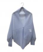 PLEATS PLEASEプリーツプリーズ）の古着「メッシュカーディガン」｜スカイブルー
