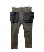 HAKU MOUNTAIN SUPPLYハク マウンテン サプライ）の古着「ハンズフリーロークロッチスキニーカラーパンツ　HK-T104」｜カーキ