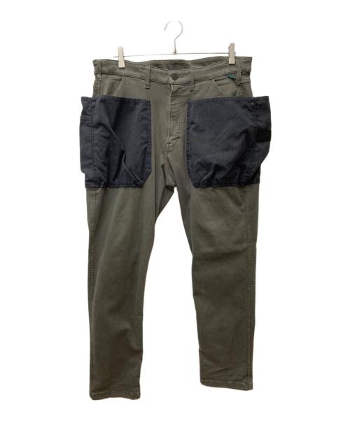 HAKU MOUNTAIN SUPPLY（ハク マウンテン サプライ）HAKU MOUNTAIN SUPPLY (ハク マウンテン サプライ) ハンズフリーロークロッチスキニーカラーパンツ　HK-T104 カーキ サイズ:XLの古着・服飾アイテム