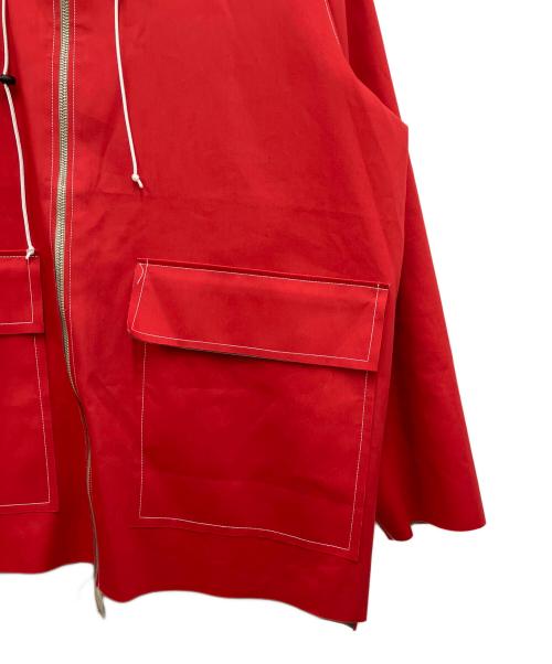 CAMIEL FORTGENS（カミエルフォートヘンス）CAMIEL FORTGENS (カミエルフォートヘンス) HOODED RAIN JACKET REVERSIBLE レッド×オリーブ サイズ:Sの古着・服飾アイテム