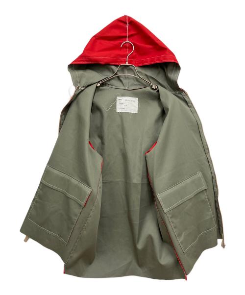 CAMIEL FORTGENS（カミエルフォートヘンス）CAMIEL FORTGENS (カミエルフォートヘンス) HOODED RAIN JACKET REVERSIBLE レッド×オリーブ サイズ:Sの古着・服飾アイテム