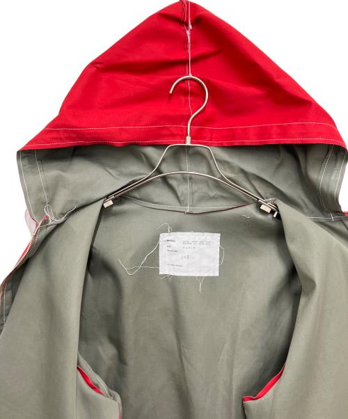 CAMIEL FORTGENS（カミエルフォートヘンス）CAMIEL FORTGENS (カミエルフォートヘンス) HOODED RAIN JACKET REVERSIBLE レッド×オリーブ サイズ:Sの古着・服飾アイテム