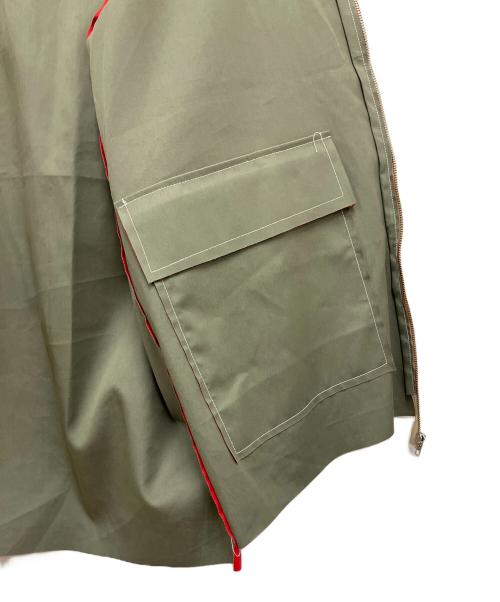 CAMIEL FORTGENS（カミエルフォートヘンス）CAMIEL FORTGENS (カミエルフォートヘンス) HOODED RAIN JACKET REVERSIBLE レッド×オリーブ サイズ:Sの古着・服飾アイテム