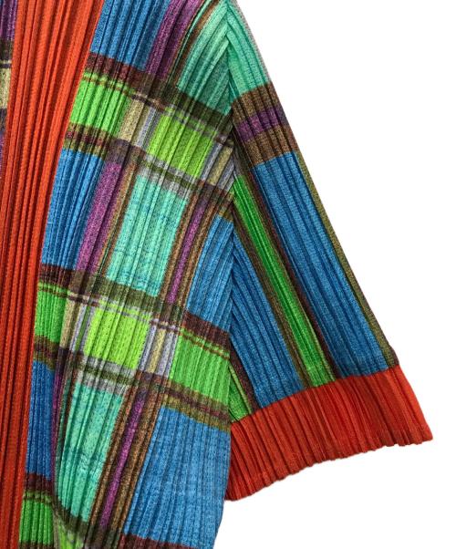 PLEATS PLEASE（プリーツプリーズ）PLEATS PLEASE (プリーツプリーズ) チェック柄プリーツカットソー マルチカラー サイズ:3の古着・服飾アイテム