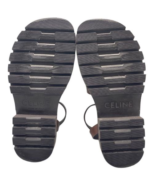 CELINE（セリーヌ）CELINE (セリーヌ) クレアトリオンフ グラディエーター チャンキーサンダル ブラウン サイズ:38の古着・服飾アイテム