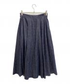 YANUKヤヌーク）の古着「タックフレアスカート」｜インディゴ