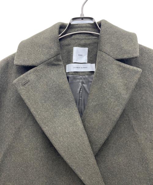 KUHO（クホ）KUHO (クホ) カシミヤブレンドダブルコート オリーブの古着・服飾アイテム