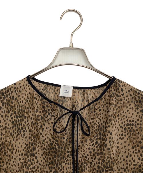 IENA LA BOUCLE（イエナ ラ ブークル）IENA LA BOUCLE (イエナ ラ ブークル) レオパードフリルスリーブブラウス ブラウン サイズ:Freeの古着・服飾アイテム