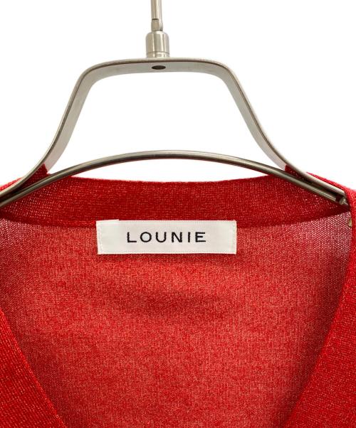 LOUNIE（ルーニー）LOUNIE (ルーニー) シアーラメニットカーディガン レッド サイズ: Fの古着・服飾アイテム