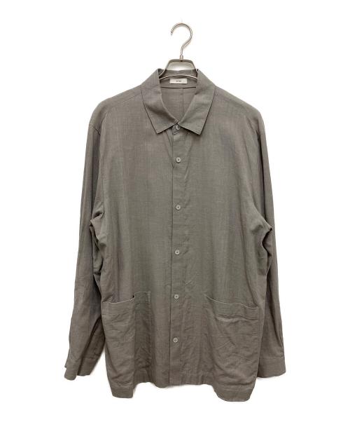 ATON（エイトン）ATON (エイトン) KYOTO TSURIZOME LINEN SHIRT JACKET グレー サイズ:6の古着・服飾アイテム