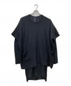 nude:MASAHIKO MARUYAMAヌード：マサヒコマルヤマ）の古着「オーバーサイズTシャツ＆ウールニット」｜ブラック