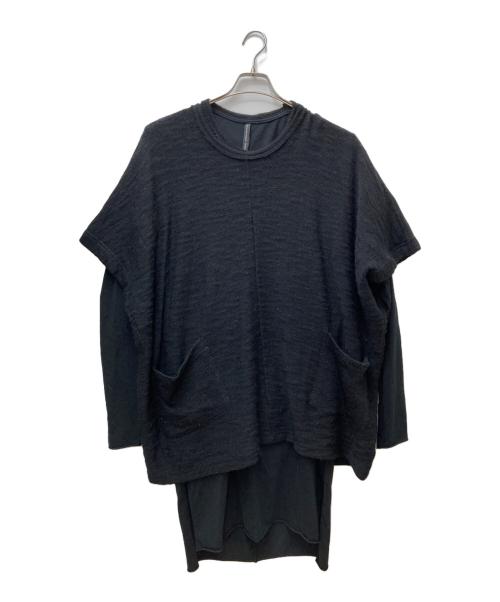 nude:MASAHIKO MARUYAMA（ヌード：マサヒコマルヤマ）nude:MASAHIKO MARUYAMA (ヌード：マサヒコマルヤマ) オーバーサイズTシャツ＆ウールニット ブラック サイズ:2の古着・服飾アイテム