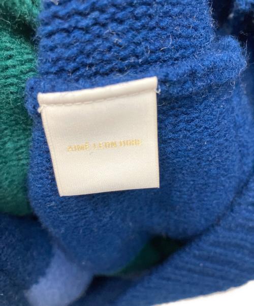 Aime Leon Dore（エメ レオン ドレ）Aime Leon Dore (エメ レオン ドレ) Vertical Stripe Knitted Sweat ブルー×イエロー サイズ:Lの古着・服飾アイテム